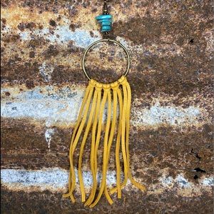 Turquoise Chip Hoop Necklace